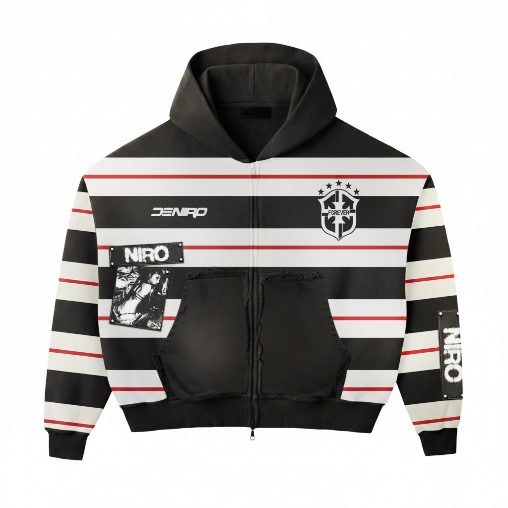 White Panel Zip Up