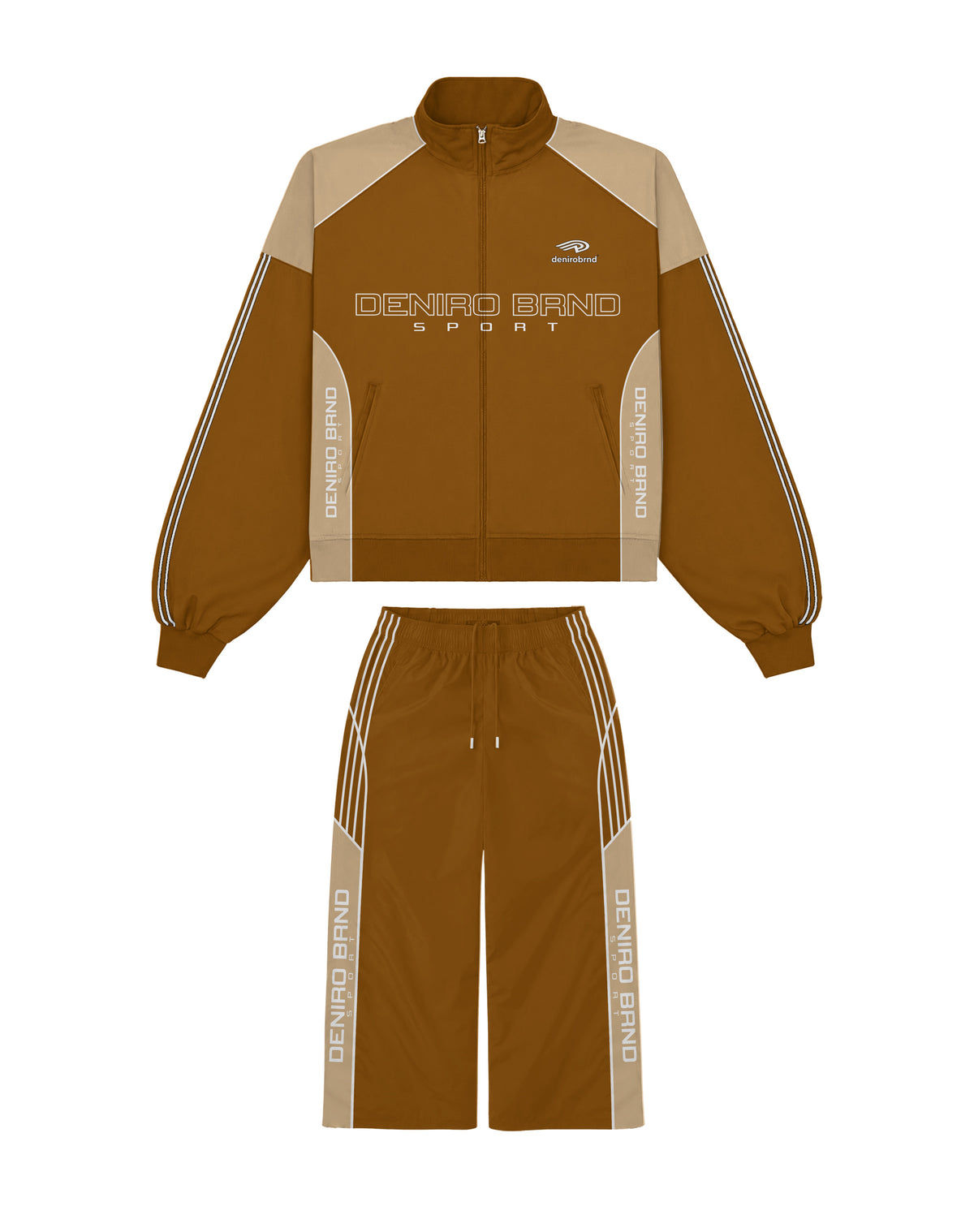 Brown Warm Up Tracksuit